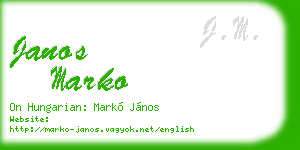 janos marko business card