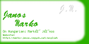 janos marko business card
